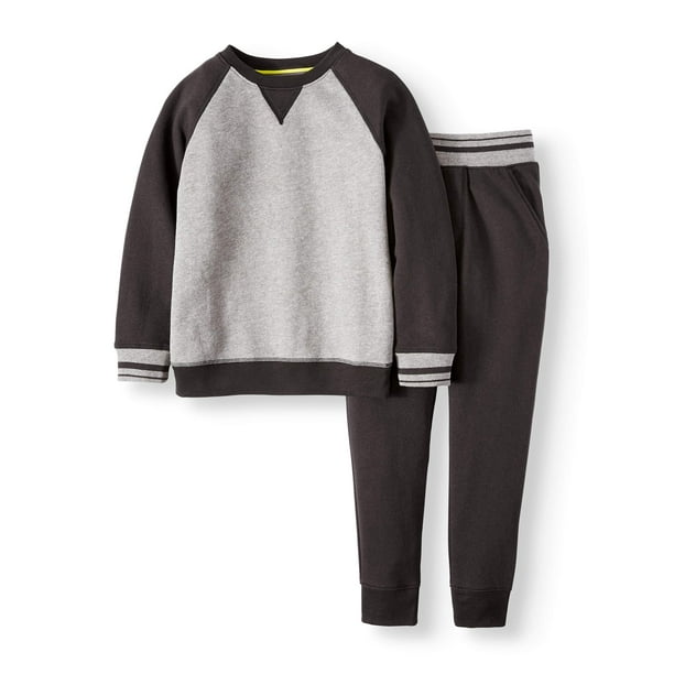 Athletic Works Crew Neck Fleece and Jogger Pants 2 Piece Set (Little