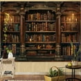thumbnail image 2 of Gojian Forest Library Tapestry Tree Bookshelf Tapestries Wall Hanging Vintage Fantasy Fairy Treehouse Book Tapestry for Bedroom Living Room Dorm Classroom, 2 of 6