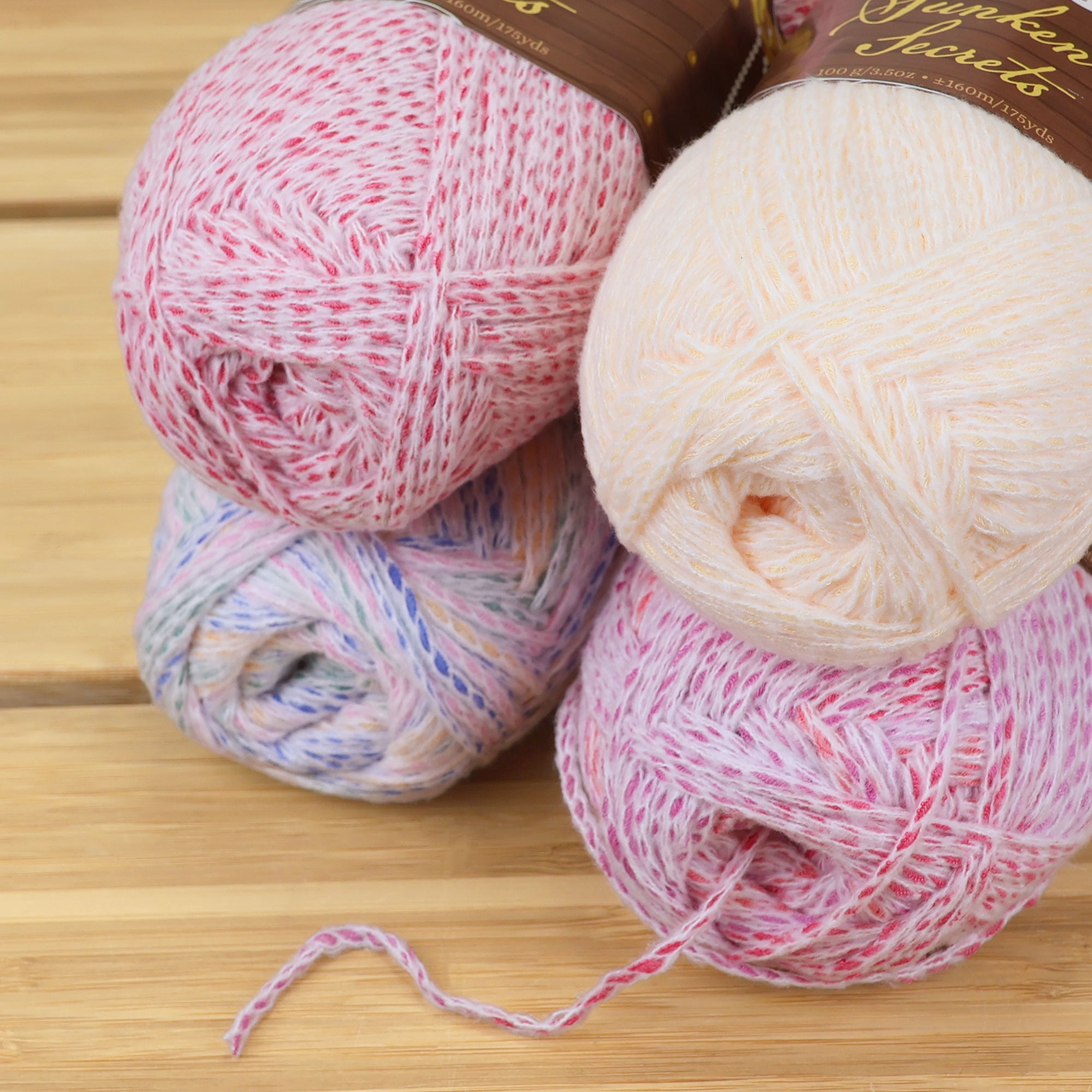 JubileeYarn Sunken Secrets Yarn - Worsted Polyester - 100g/Skein - Shades of Red - 4 Skeins