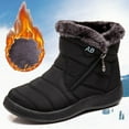 thumbnail image 4 of Waterproof Winter Women Shoes Snow Boots Fur-lined Slip On Warm Ankle, 4 of 12