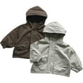 thumbnail image 2 of LYMAYTER Kids Boys Girls Hooded Jacket Toddler Zipper Casual Coat Baby Solid Color Cardigan Outwear for 1-6 Years, 2 of 8
