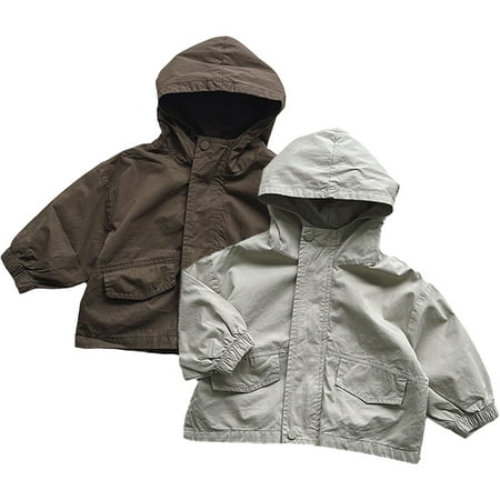 

Esaierr 1-6 Years Boys Girls Rain Jacket for Baby Toddler Windproof Zipper Jacket Hooded Hoodie Cozy-Dry Outwear Coats