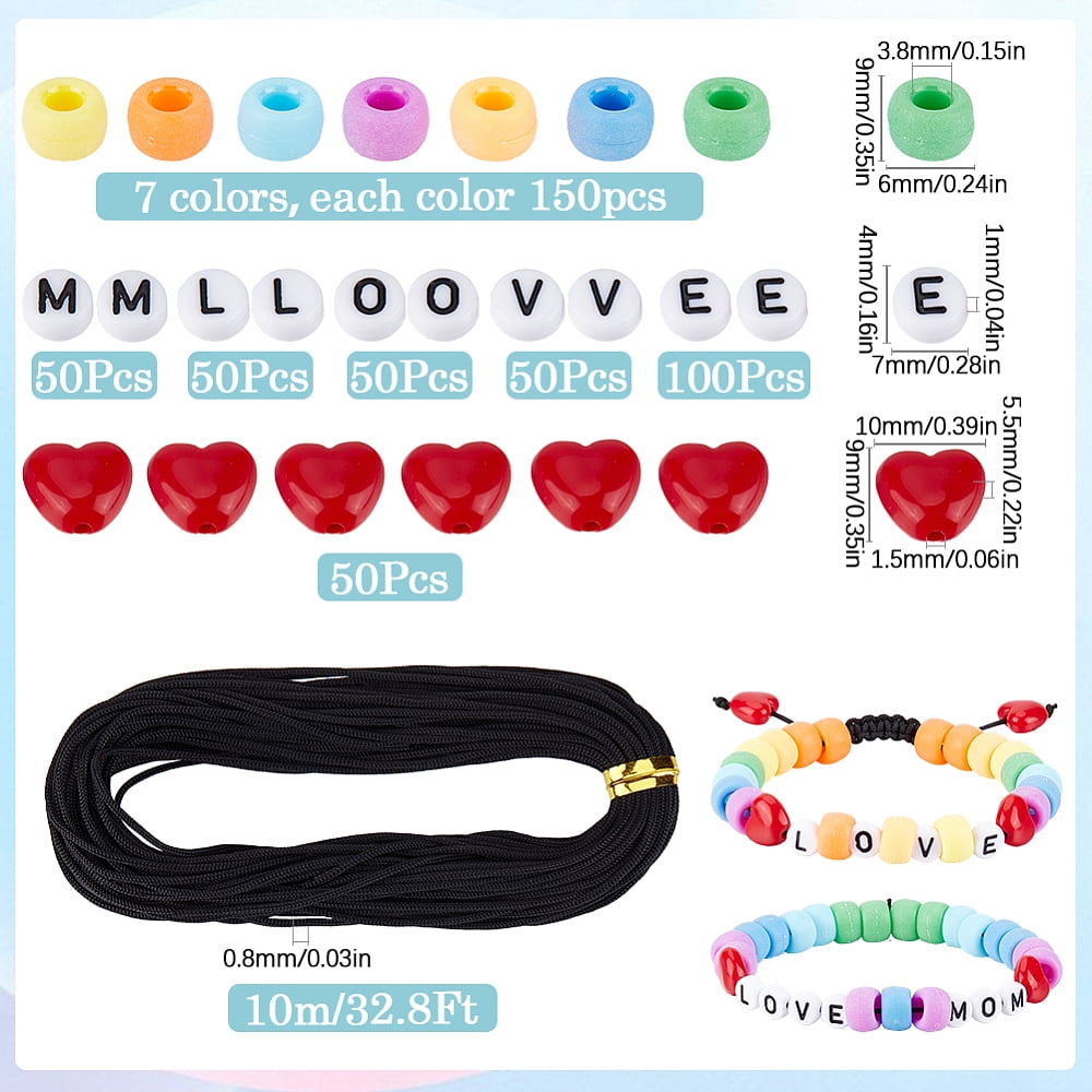 DIY Imitation Plastic Acrylic Beads Bracelet Jewelry Making Kits Mixed Color 9x6mm Hole: 3.8mm 7 colors 150pcs/color 1050pcs diy