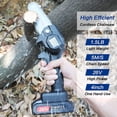 thumbnail image 5 of Mini Chainsaw TORRYZA 4-Inch Cordless Electric Portable Chainsaw with Brushless Motor, One-Hand Lightweight, Pruning Shears Chainsaw for Tree Branch Wood Cutting (Chainsaw+ 2 Batteries), 5 of 10