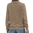 thumbnail image 4 of ZXSXSY Women Skew Lapel Collar Zipper Long Sleeve Solid Color Top, 4 of 6