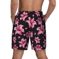 thumbnail image 4 of Uemuo Lilies Flowers Pattern Mens Swim Trunks Quick Dry Board Shorts with Mesh Lining, Stretch Beach Shorts Quick Dry No-Chafing Board Shorts-X-Large, 4 of 9