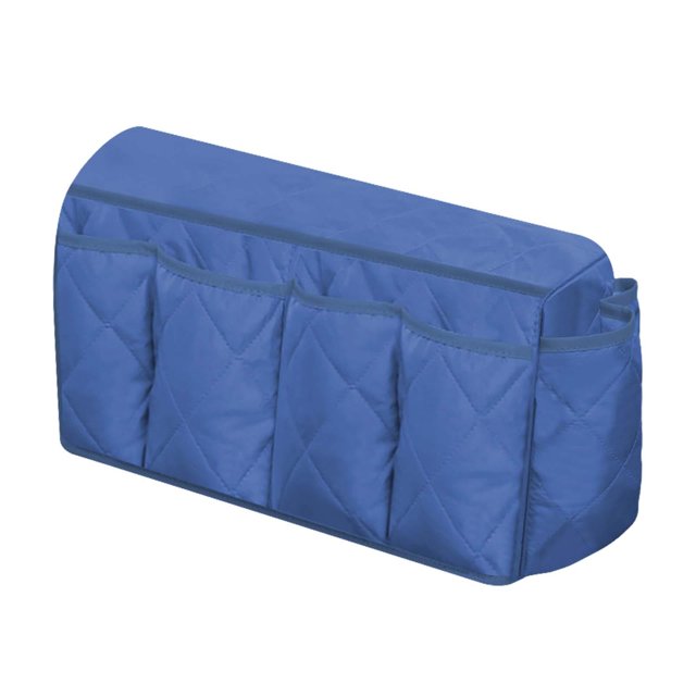 Organizador de reposabrazos para sofá, bolsa de almacenamiento reclinable, antideslizante, impermeable, a prueba de polvo, reposabrazos para silla, Azul oscuro