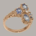 thumbnail image 3 of LBG British Made 10k Rose Gold Natural Diamond & Tanzanite Womens Anniversary Ring - 33 size options - Size 8.5, 3 of 6