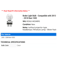 thumbnail image 2 of Brake Light Bulb - Compatible with 2013 - 2018 Ram 1500 2014 2015 2016 2017, 2 of 2