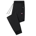 thumbnail image 1 of Pantalones de hombre con tobillo atado, pantalones casuales de otoño e invierno, estilo coreano, pantalones deportivos de hombre con cremallera amarilla gruesa y forro polar de talla grande, 1 of 6