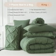thumbnail image 6 of Davulos King Size Comforter Set,7 Pieces Dark Green Bedding Sets for All Season Bed in a Bag with Comforter ,Flat Sheet ,Fitted Sheet ,Pillowcases & Shams, 6 of 8