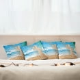 thumbnail image 3 of Ambesonne Tropical Throw Pillow Cover 4 Pack, Hawaiian Ocean Hammock, 20", Cream and Blue, 3 of 6