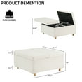 thumbnail image 2 of AOILE Lift-Top Ottoman Coffee Table | Faux Leather Tufted Upholstered with Storage | Large Square Bench for Bedroom & Living Room, 2 of 8