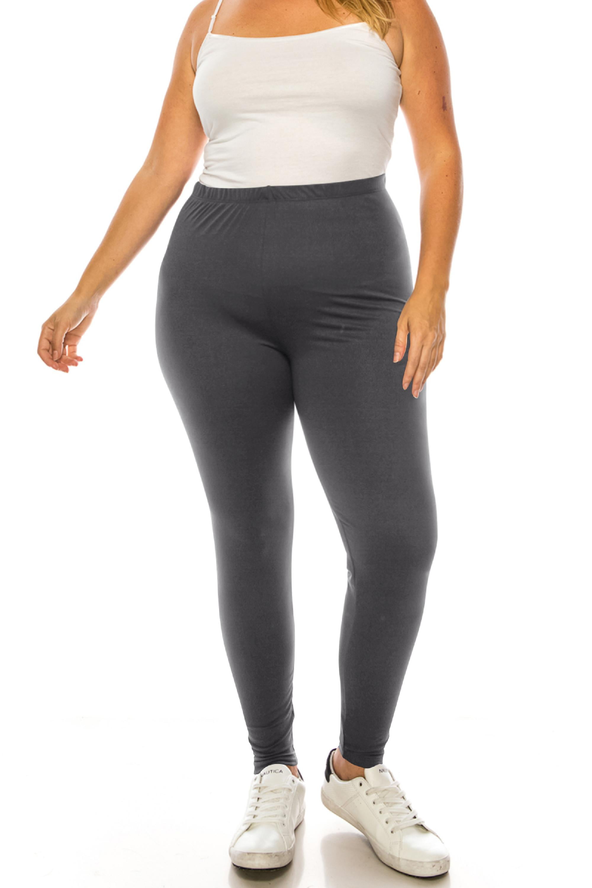 Moa Collection Women's Plus Size Microfiber Full Length Leggings