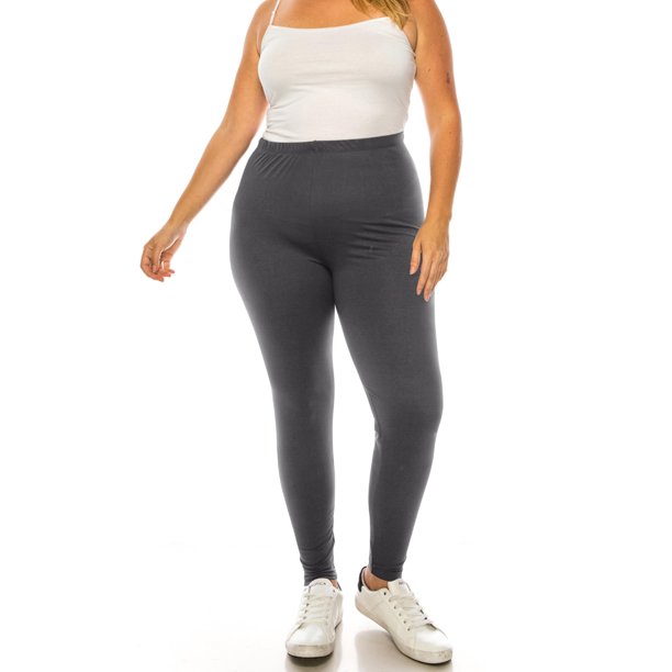 Moa Collection Women's Plus Size Microfiber Full Length Leggings