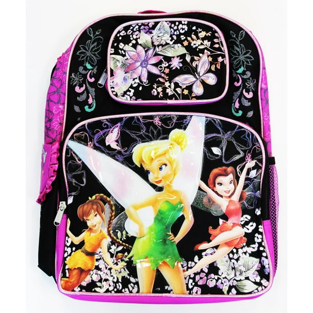 Disney Full Size Black Tinkerbell Backpack Tinkerbell Bookbag