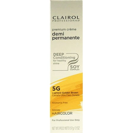 Clairol Premium Cr?me Demi Permanent Hair Color - #5G Lightest Golden Brown 2 oz. (Pack of 2)
