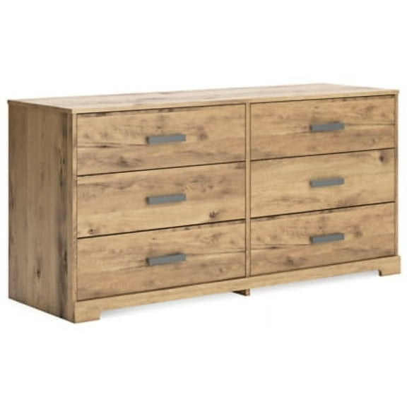 Signature Design by Ashley Casual Larstin 6 Drawer Dresser, Tan Brown
