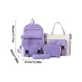 thumbnail image 2 of 4PCS Campus Backpack Set for Teen Girls,Simple Color Block School Backpack with Tote Bag & Pencil Case,Lightweight Laptop Bookbag Travel Daypack for Middle High School, 2 of 5