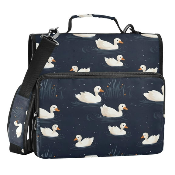 ALAZA Zipper Binder Cute Duck 3 Ring Trapper Keeper File Folder Organizer Bag
