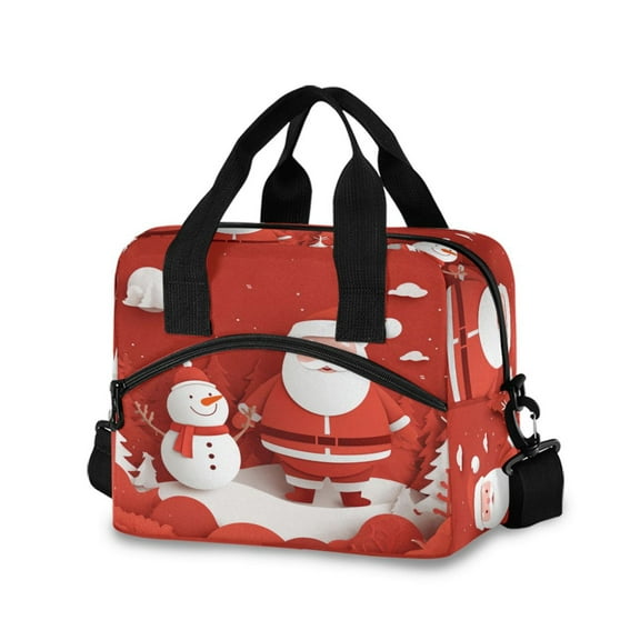 10L Tote Insulated Reusable Lunch Bag With Adjustable Strap Red Background