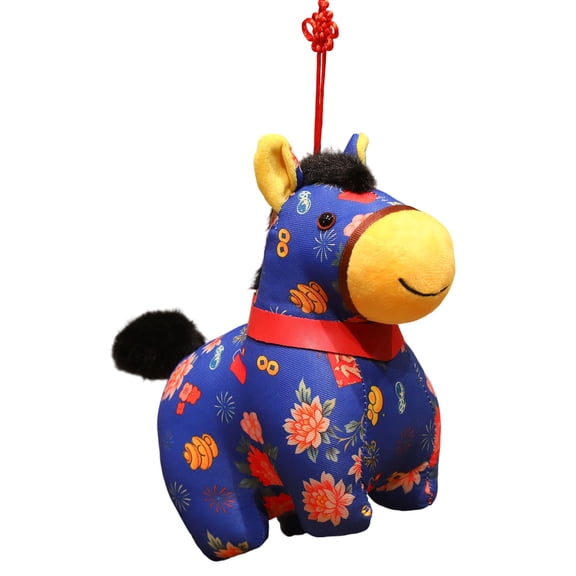 XIANXIAN 2026 Year of The Horse Chinese New Year Ornaments, Cute Hanging Horse Plush Mascot Figurine, 2026 Chinese Zodiac Ornaments Spring Festival Decorations New Year Gifts (6.3In)