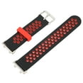 thumbnail image 2 of Correas porosas de repuesto de pulsera de reloj deportivo de silicona Universal de 42mm para Oppo Watch 2 negro + rojo, 2 of 8