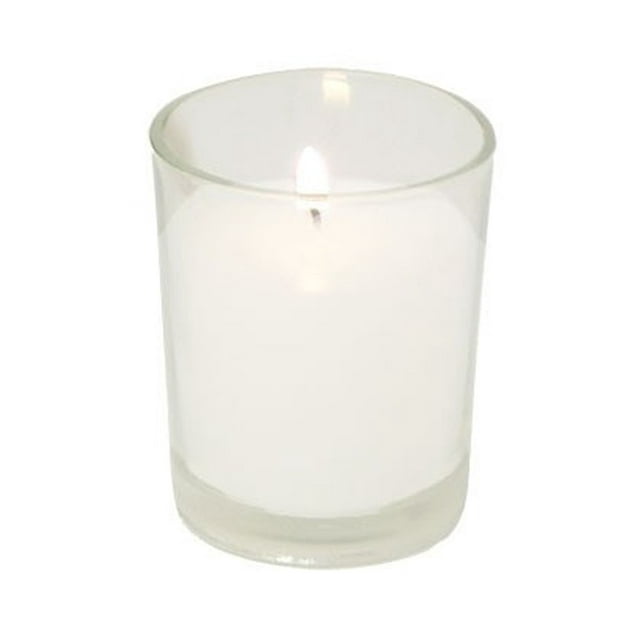 Ensemble de 6 Bougies Chauffe-Plat Rondes en Verre avec Bougies Votives Blanches