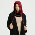 thumbnail image 2 of Drawstring Hooded Scarf Keeps Neck Warm, Faux Fur Hat and Infinity Scarf Bag, 2 of 5