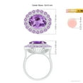 thumbnail image 4 of ANGARA Natural Sideways Oval 4.3 ct Amethyst Double Halo Cocktail Ring in 14K White Gold for Women (Size-12x10mm) | February Birthstone, Anniversary, Jewelry Gift for Women | Natural Amethyst Ring, 4 of 8