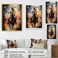thumbnail image 4 of Designart "Pop Art Cowboy Journey V" People Framed Wall Art - Southwestern Brown Cowboys Bedroom Framed Canvas Wall Art, 4 of 6