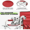 thumbnail image 4 of QRKD Tall Director Chair for Seniors & Makeup Artists, 31" Seat Height, 250 lbs Capacity, Folding Chair with Side Table, Side Pocket & Cup Holder, Portable for Camping, Fishing & Events, Red, 4 of 20