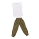 thumbnail image 1 of Pantalones cargo y camiseta sin mangas para figura masculina, trajes de moda, traje clásico casual para Blanco, 1 of 9