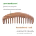 thumbnail image 2 of Peine de dientes anchos – Peine de madera natural para desenredar cabello rizado – Peine de sándalo sin estática para mujeres y hombres, 2 of 5