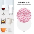thumbnail image 6 of Fuzoiu Pink bows Print Leather Coasters Set,Drink Coasters Set of 4,for Tabletop Protection, Durable PVC Coasters,Home Décor and Housewarming Gift-Round Shape, 6 of 6