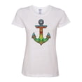 thumbnail image 2 of Trippy Mandala Nautical Colorful Mosaic Anchor | Womens Fashion Graphic T-Shirt, White, Medium, 2 of 4