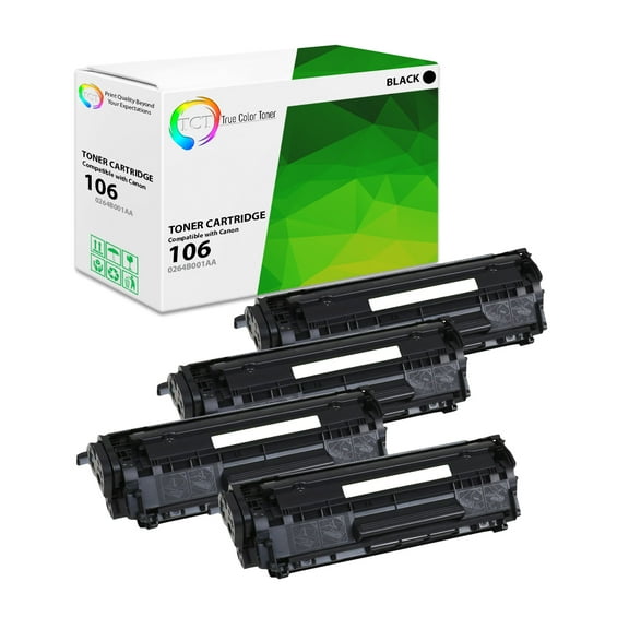 TCT 106 Toner Cartridge 4 Pack - Premium Compatible Replacement for Canon 106 0264B001AA Black