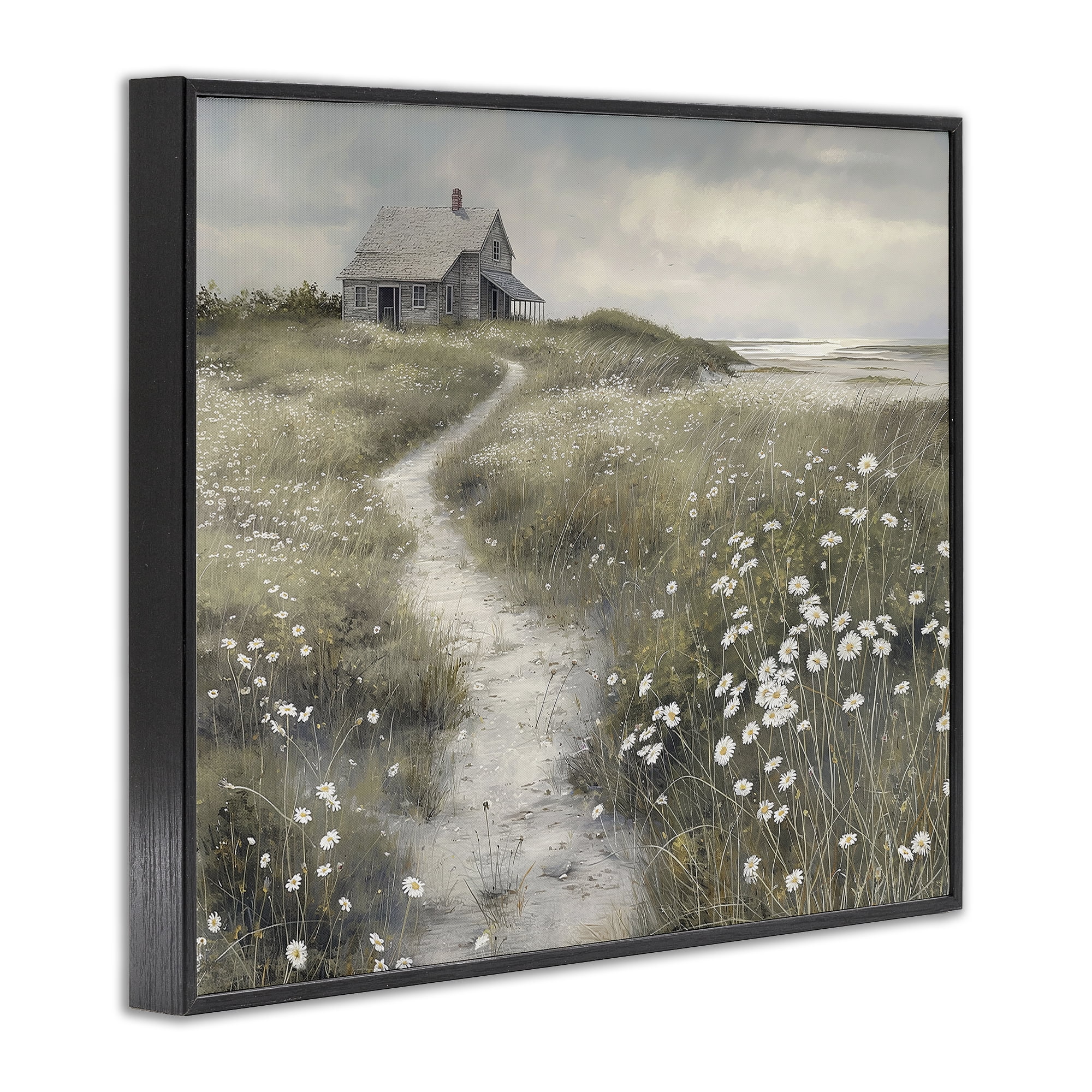 Stupell Industries Pathway To Coastal Cottage Black Framed Giclee Art, design by Imagine It Images