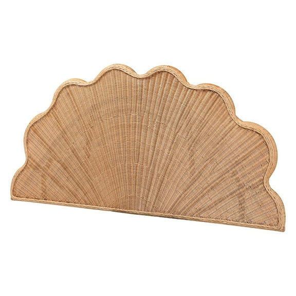 bali & pari Callias Natural Rattan Scalloped Headboard Queen