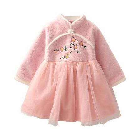 

Chinese New Year girl s cheongsam dress one year old baby Tang suit plush children s Chinese style Hanfu
