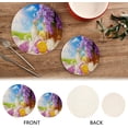 thumbnail image 3 of SKYSONIC Easter Bunny Eggs Lavender Trivet Round Hot Pads, Set of 2 Sunny Wooden Table Pot Holder Heat Resistant Trivets Cotton Thread Weave Mats for Kitchen Counter Hot Dishes Pot Teapot Table Decor, 3 of 7