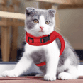 thumbnail image 4 of MoNiBloom Cat Harness for Walking, Escape Proof Soft Adjustable Kitten Vest Harnesses for Pet Cats, Easy Control Mesh Breathable, Red M, 4 of 8