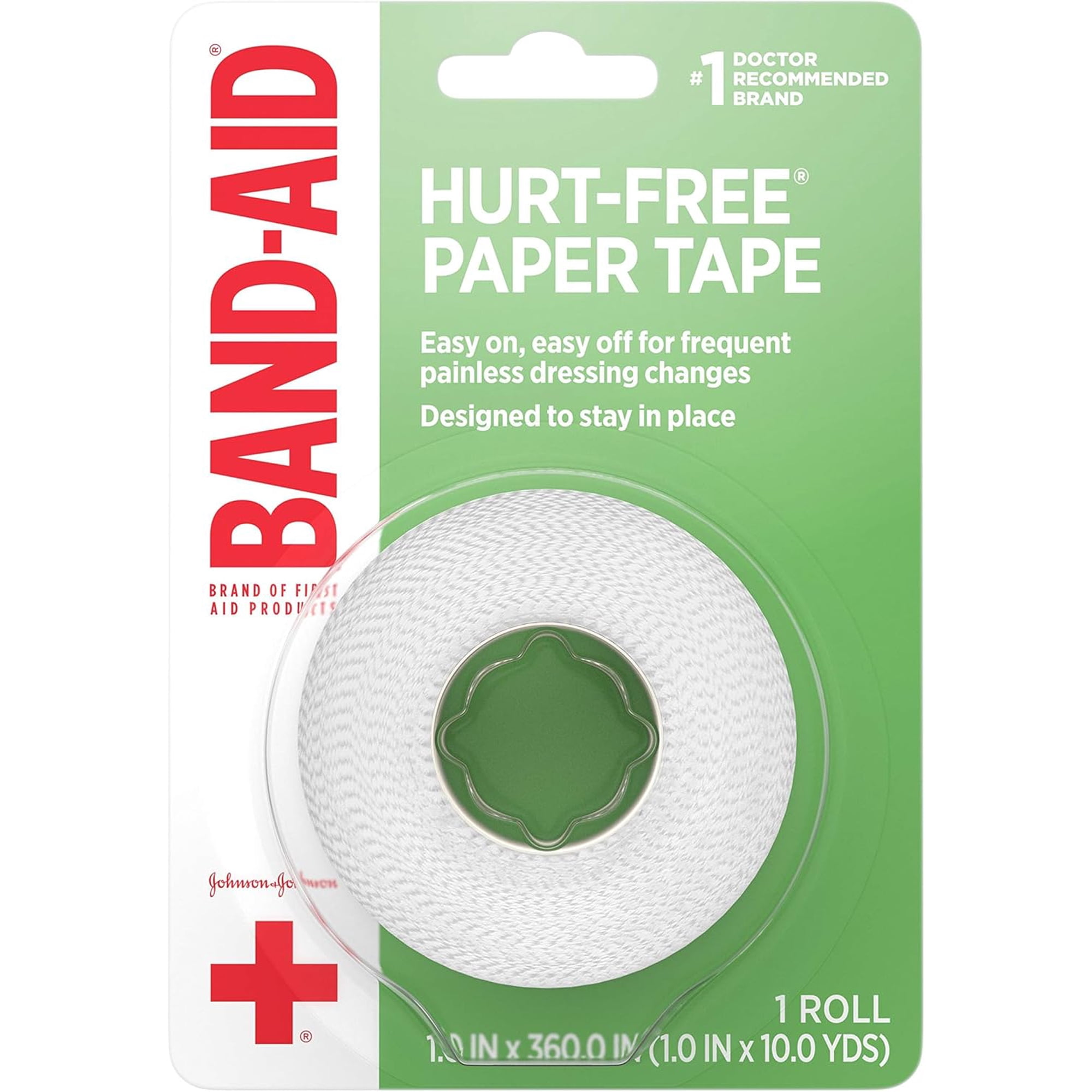 2 Pack Johnson & Johnson Band-Aid Small Paper Tape Wound Care 1 in x 10 Yds Each