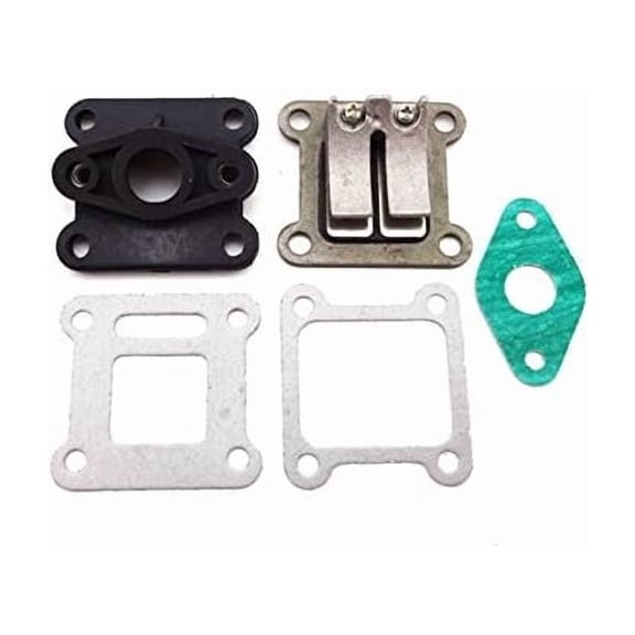 Reed Valve Inlet and Intake Manifold Kit for 47cc–49cc 2 Stroke Engine, Suitable for Mini Bikes and ATVs