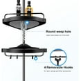 thumbnail image 2 of Corner Shower Caddy Tension Pole: Adjustable Stainless Steel Shower Organizer 4 Tier Shelf for Bathroom Bathtub Shampoo - Floor Standing Rack Bath Storage Holder with Rust Proof Rods - Black, 2 of 7