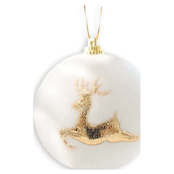 Adornos navideños de espuma de 6 cm x 6 con patrón navideño con purpurina dorada