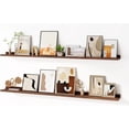 thumbnail image 6 of Picture Ledge Shelf, Floating Shelves Set of , Large Nursery Book Shelves for Toys Storage, Bookshelf Wall Mounted for Wall Decor Books Photo Frames, Walnut, 6 of 6
