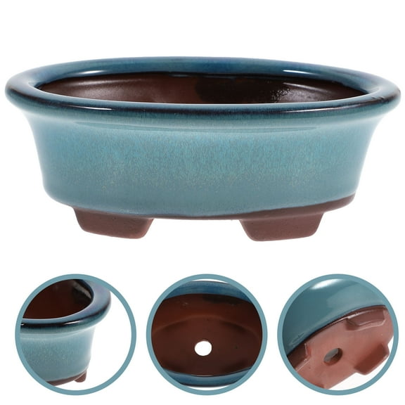 Worgeous Simple Glazed Ceramic Plant Pot for Succulent Flower Home Bonsai Container
