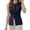 Navy blue, variant on Sleeveless Solid Color Women Work Office Slim Waistcoat Vest Blazer