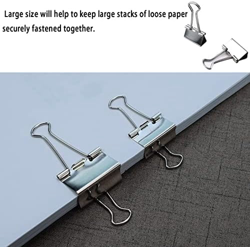 Extra Large Binder Clips 2 Inch (40 Pack), Big Paper Clamps for Office and Home Supplies, Silver